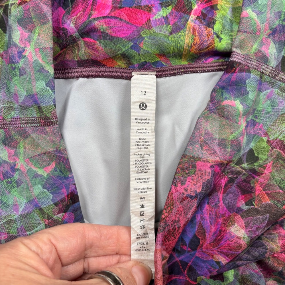 Lululemon Wunder Train High-Rise Short 6 Women 12 Floral Electric Multi Color - Picture 4 of 9